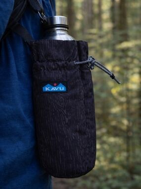 KAVU Drawstring Water Bottle Carrier Outdoor Hiking Pattern Gear Pouch Lk. New